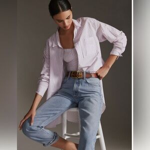 Anthro Maeve Longline Buttondown Plus 1X